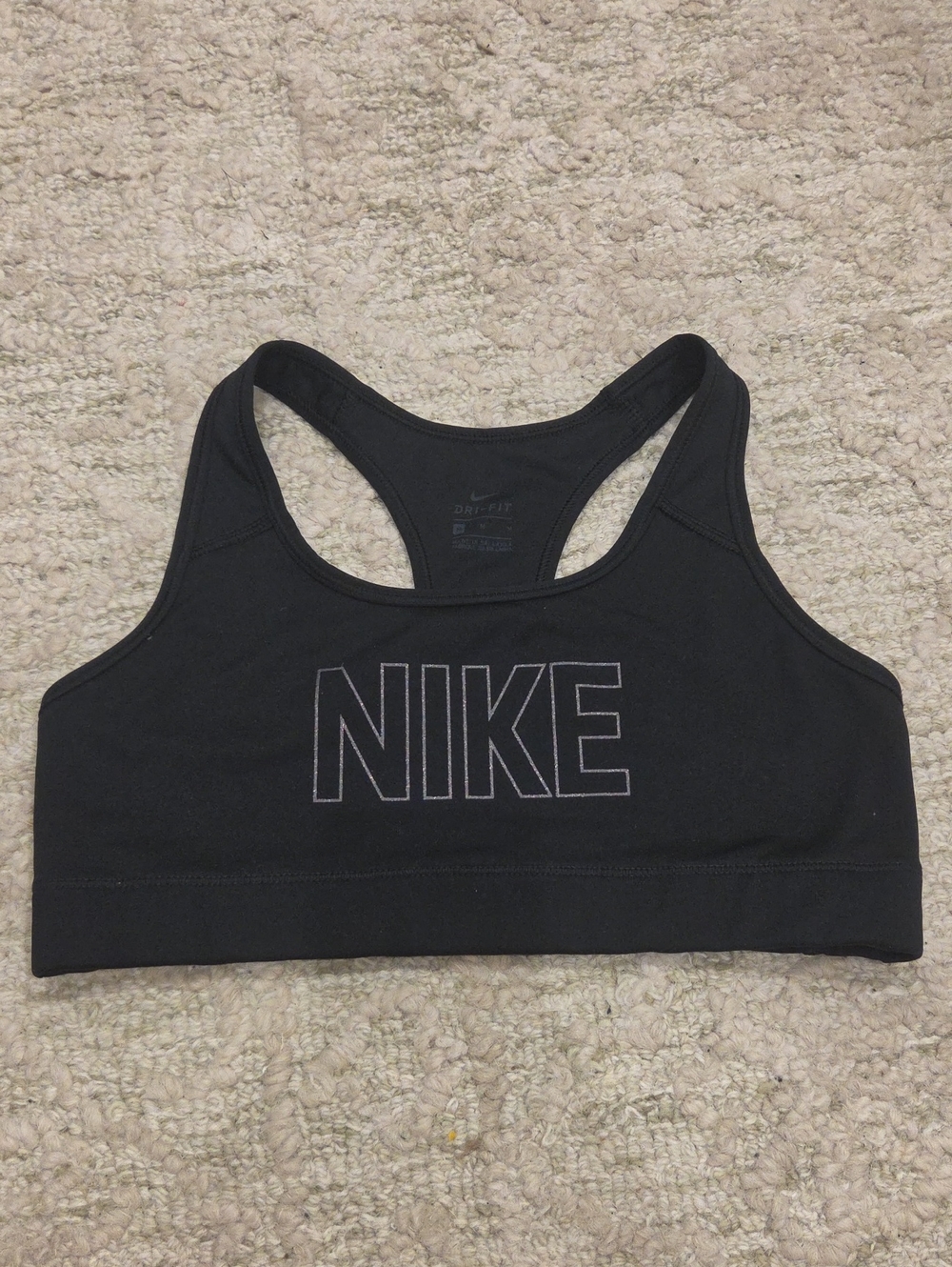 Nike Black Racerback Logo Sports Bra